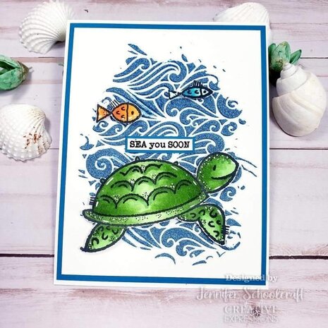Woodware Sea Turtle Clear Stamps (FRS922) (OUTLET)