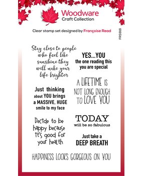 Woodware Happy Motivation Clear Stamp (FRS916) (OUTLET)
