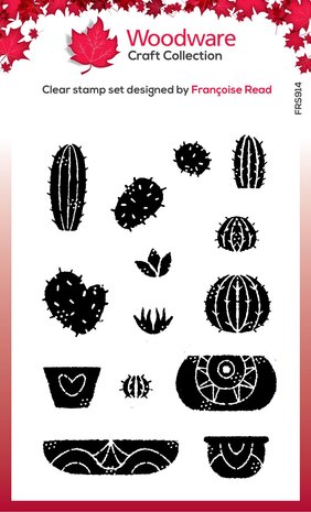 Woodware Build A Cactus Clear Stamp (FRS914) (OUTLET)