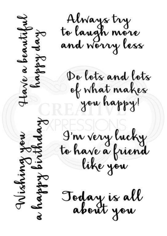 Woodware Happy Thoughts Clear Stamp (FRS762) (OUTLET)