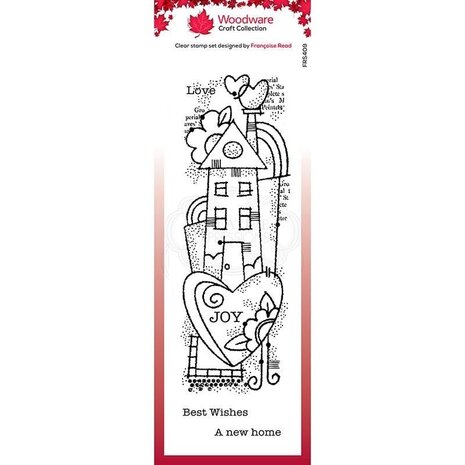 Woodware Rainbow House Clear Stamp (FRS409) (OUTLET)