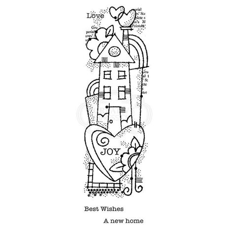 Woodware Rainbow House Clear Stamp (FRS409) (OUTLET)