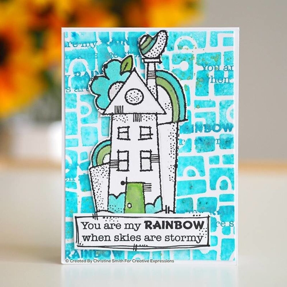 Woodware Rainbow House Clear Stamp (FRS409) (OUTLET)