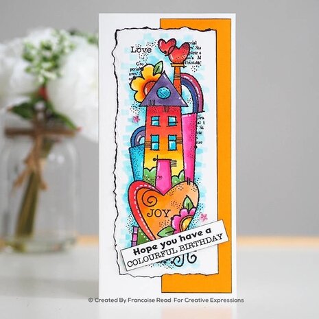Woodware Rainbow House Clear Stamp (FRS409) (OUTLET)