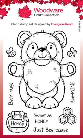 Woodware Honey Bear Gnome Clear Stamps (FRS1032) (OUTLET) Woodware Honey Bear Gnome Clear Stamps (FRS1032) (OUTLET)