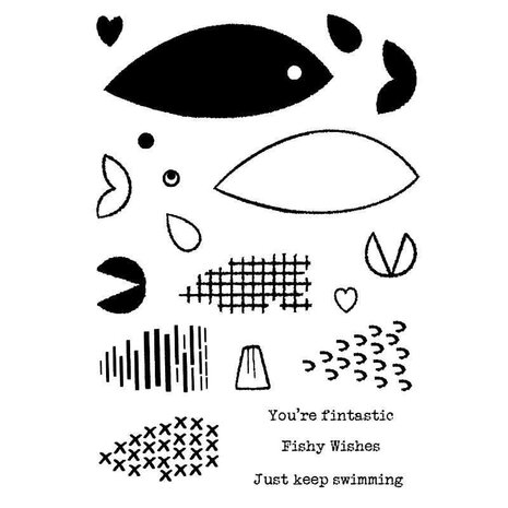 Woodware Build A Fish Clear Stamps (FRB001) (OUTLET)
