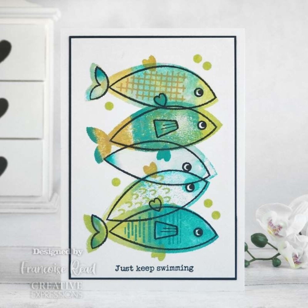 Woodware Build A Fish Clear Stamps (FRB001) (OUTLET)