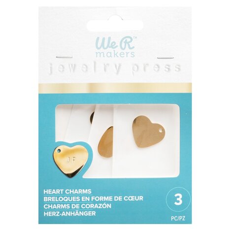 We R Makers Jewelry Press Charms Stainless Steel Heart (3pcs) (60000639) (OUTLET)