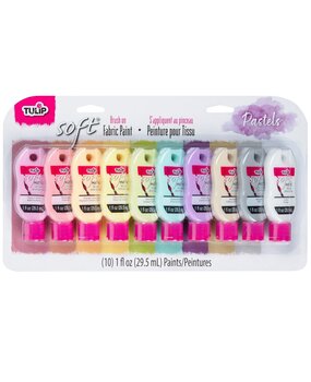 Tulip Matte Brush-On Soft Fabric Paint Pastel 10x1 fl oz (47282) (OUTLET)