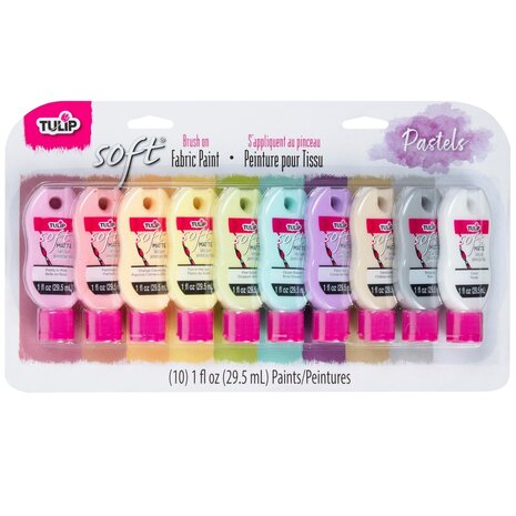 Tulip Matte Brush-On Soft Fabric Paint Pastel 10x1 fl oz (47282) (OUTLET)