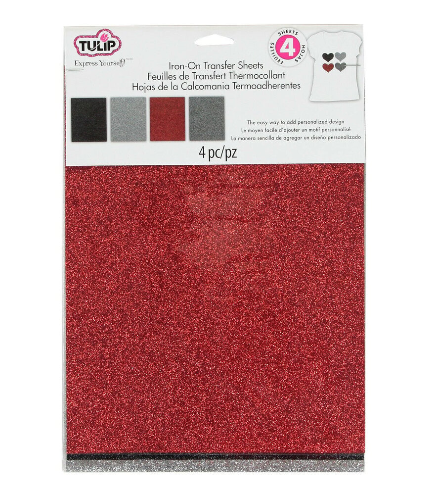 Tulip Iron-On Transfer Sheets Fashion Glitter Multi Twilight (4pcs) (29044) (OUTLET)