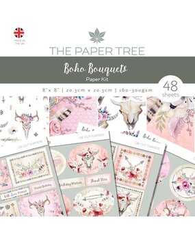The Paper Tree Boho Bouquets 8x8 Inch Paper Kit (PTC1015) (OUTLET)