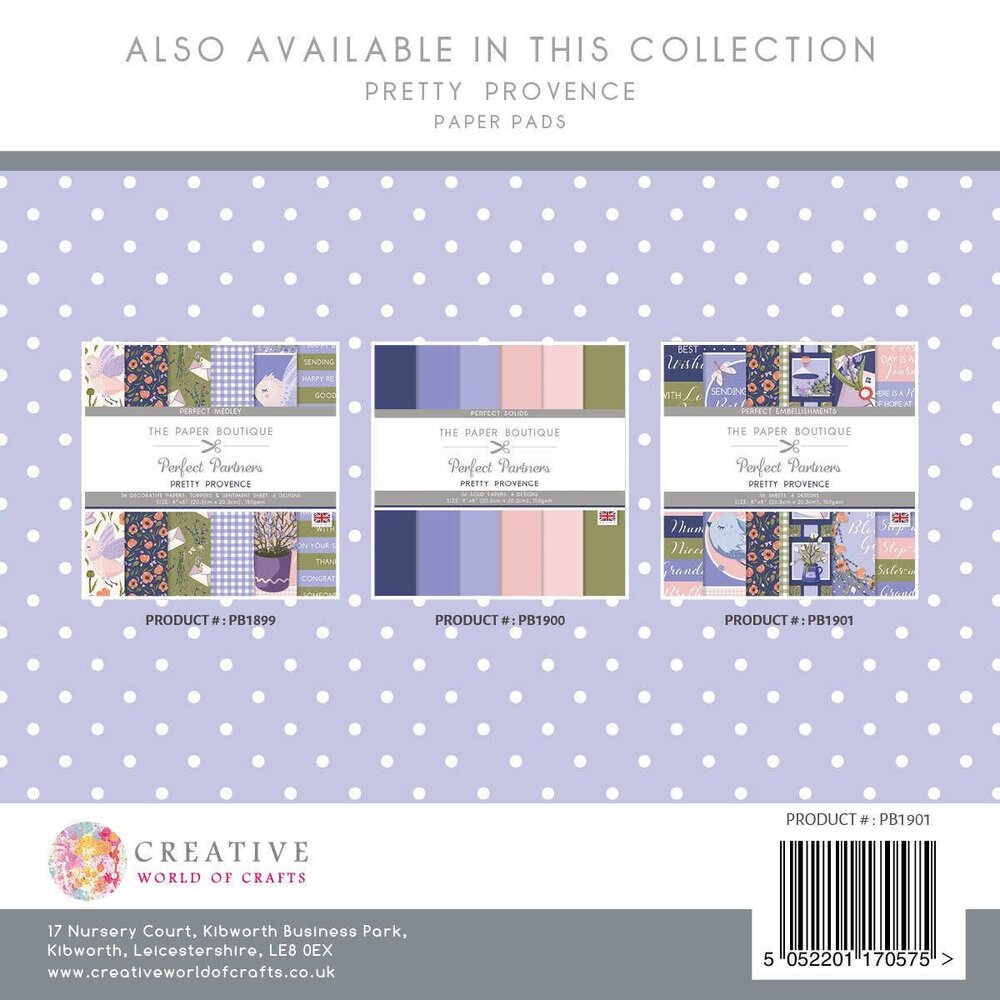 The Paper Boutique Perfect Partners Pretty Provence 8x8 Inch Embellishment Pad (PB1901) (OUTLET)