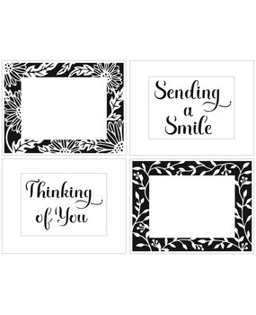 The Crafter's Workshop A2 Sunflowers Vines Frames Stencil (TCW6039) (OUTLET)