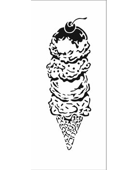 The Crafter's Workshop Ice Cream Cone Slimline Stencil (TCW2328) (OUTLET)