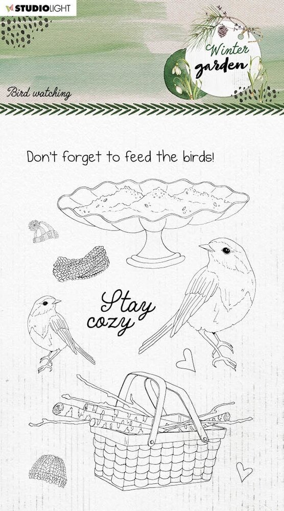 Studio Light Winter Garden Clear Stamps Bird Watching (SL-WG-STAMP161) (OUTLET)