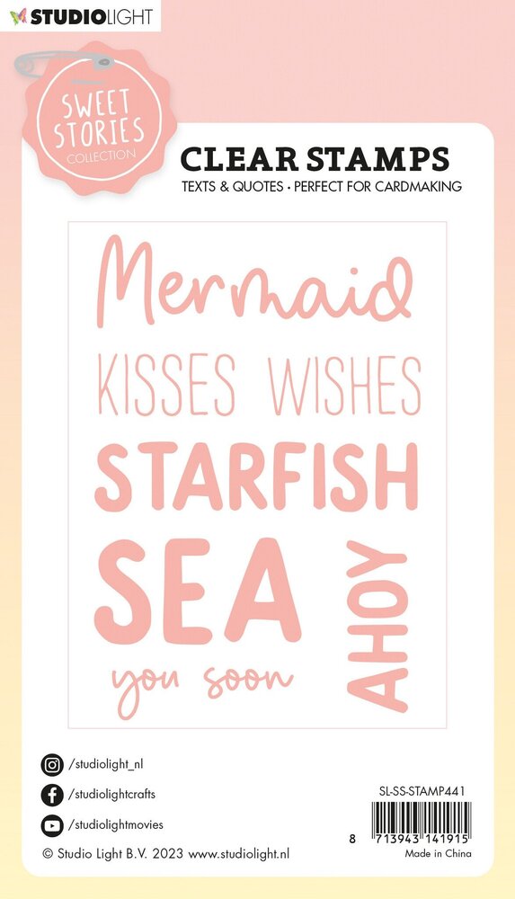 Studio Light Sweet Stories Clear Stamp Quotes Large Mermaid Kisses (SL-SS-STAMP441) (OUTLET)