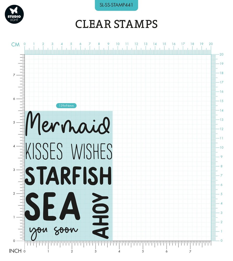 Studio Light Sweet Stories Clear Stamp Quotes Large Mermaid Kisses (SL-SS-STAMP441) (OUTLET)