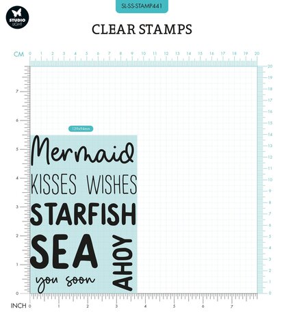 Studio Light Sweet Stories Clear Stamp Quotes Large Mermaid Kisses (SL-SS-STAMP441) (OUTLET)