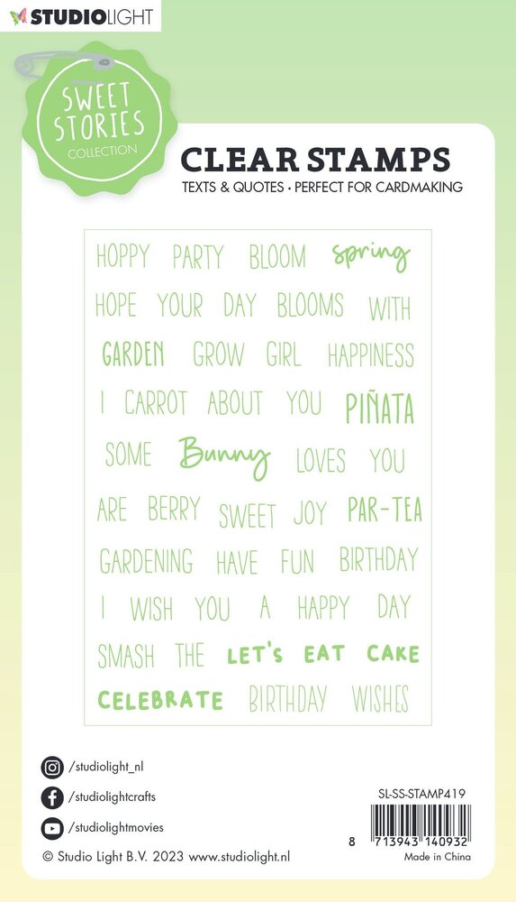 Studio Light Sweet Stories Clear Stamp Quotes Small Some Bunny Loves You (SL-SS-STAMP419) (OUTLET)