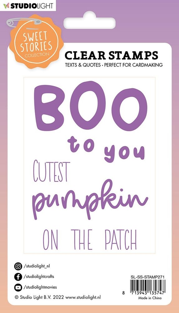 Studio Light Sweet Stories Clear Stamp Boo To You Quotes Large (SL-SS-STAMP271) (OUTLET)