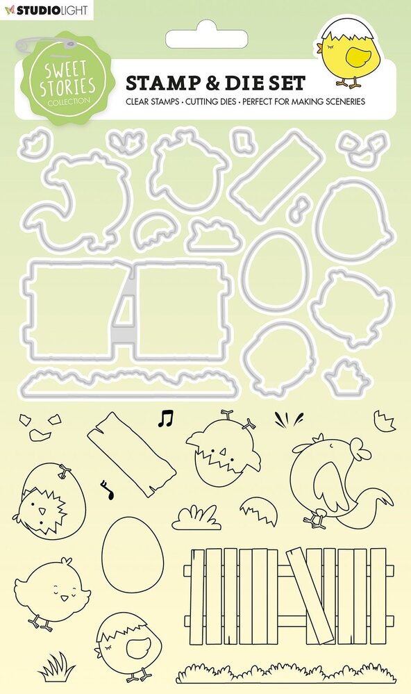 Studio Light Sweet Stories Stamp & Die Chicks and Eggs (SL-SS-SCD36) (OUTLET)