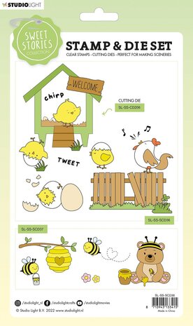 Studio Light Sweet Stories Stamp & Die Chicks and Eggs (SL-SS-SCD36) (OUTLET)