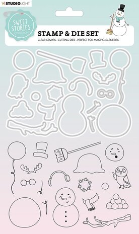 Studio Light Sweet Stories Stamp & Die Snowman (SL-SS-SCD19) (OUTLET)