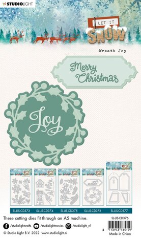 Studio Light Let It Snow Cutting Dies Wreath Joy (SL-LIS-CD376) (OUTLET)