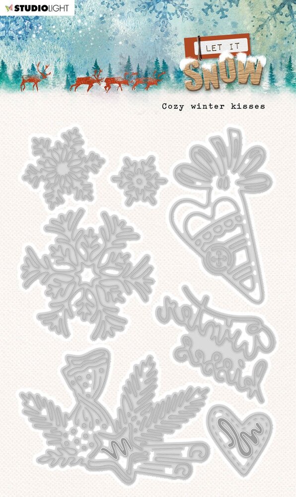 Studio Light Let It Snow Cutting Dies Cozy Winter Kisses (SL-LIS-CD373) (OUTLET)