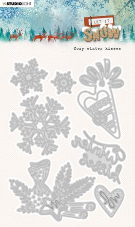 Studio Light Let It Snow Cutting Dies Cozy Winter Kisses (SL-LIS-CD373) (OUTLET)