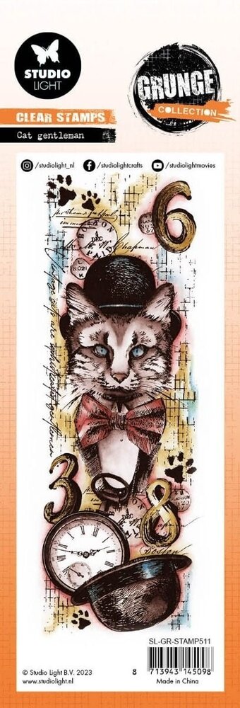 Studio Light Cat Gentleman Grunge Stamps (SL-GR-STAMP511) (OUTLET)