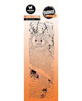 Studio Light Owl in Tree Grunge Stamps (SL-GR-STAMP447) (OUTLET)