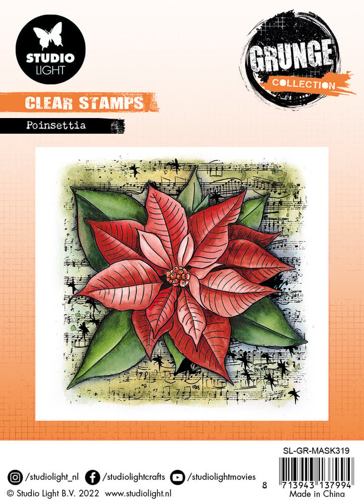 Studio Light Poinsettia Grunge Stamps (SL-GR-STAMP319) (OUTLET)