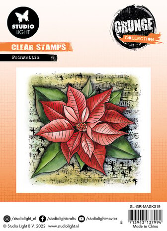 Studio Light Poinsettia Grunge Stamps (SL-GR-STAMP319) (OUTLET)
