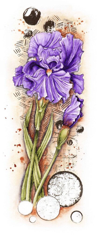 Studio Light Iris Grunge Stamps (SL-GR-STAMP203) (OUTLET)