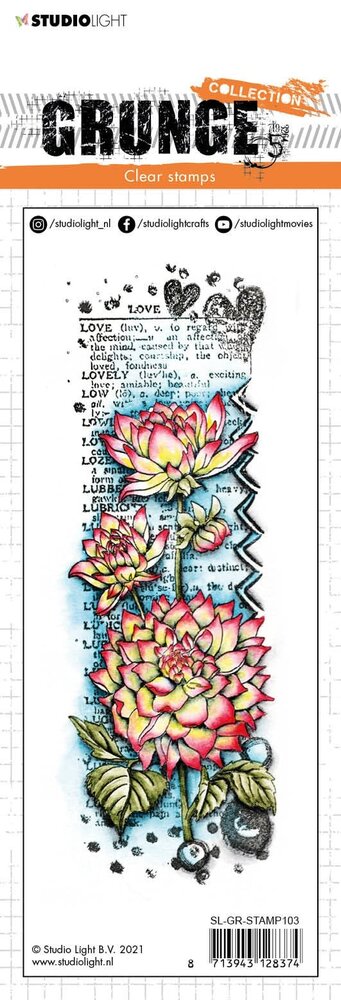 Studio Light Dahlia Flower Love Grunge Stamps (SL-GR-STAMP103) (OUTLET)
