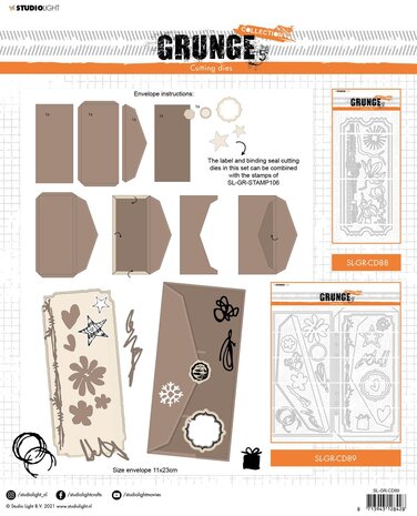 Studio Light Envelop and Cardshape Grunge Dies (SL-GR-CD89) (OUTLET)