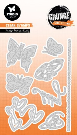 Studio Light Happy Butterfly Grunge Dies (SL-GR-CD502) (OUTLET)