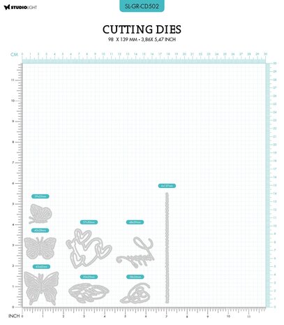 Studio Light Happy Butterfly Grunge Dies (SL-GR-CD502) (OUTLET)