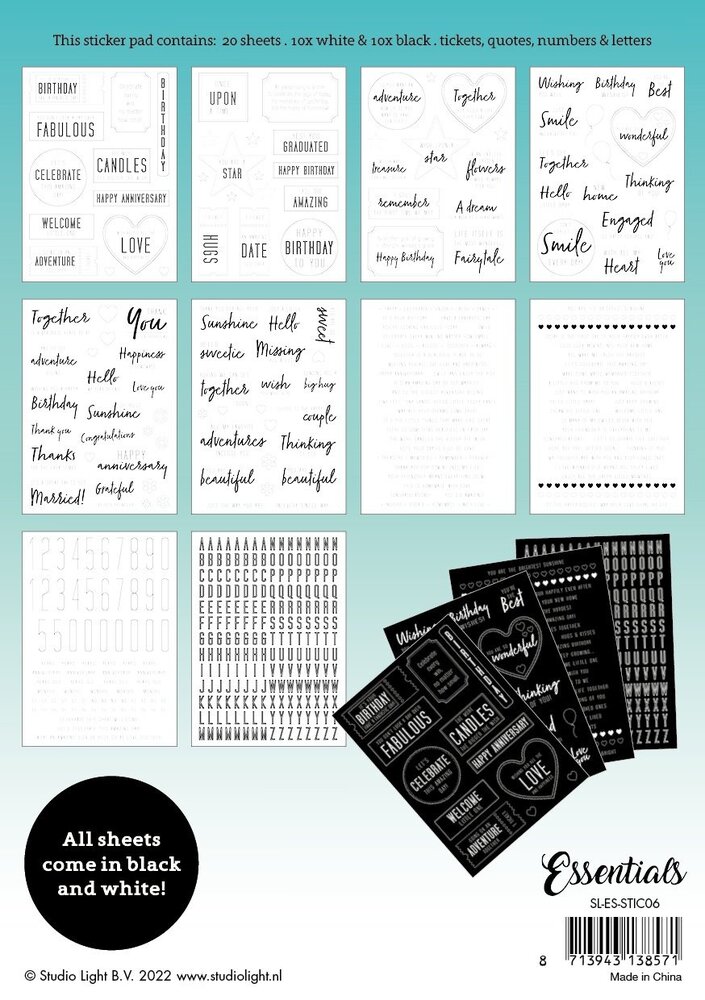 Studio Light Sentiments Essentials Stickers (SL-ES-STIC06) (OUTLET)
