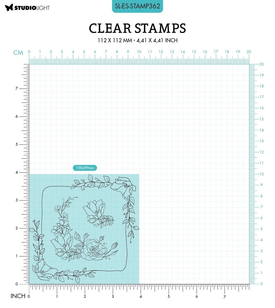 Studio Light Square Shape Essentials Clear Stamps (SL-ES-STAMP362) (OUTLET)
