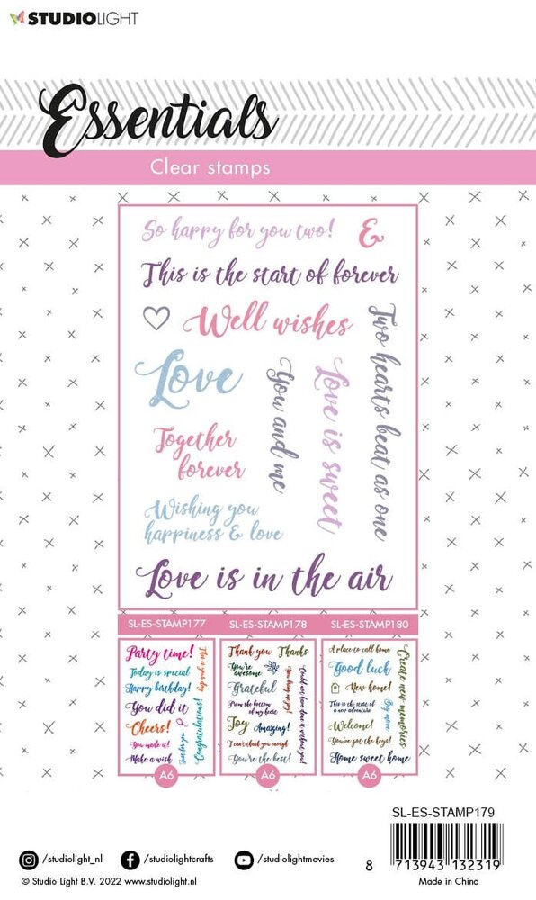 Studio Light Sentiments/Wishes Love Clear Stamps (SL-ES-STAMP179) (OUTLET)