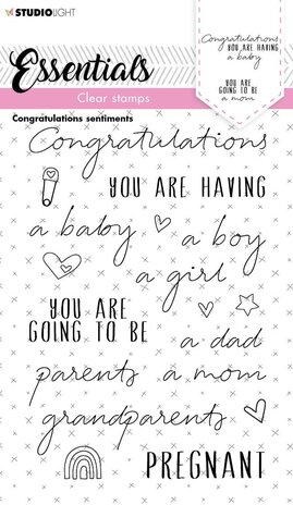 Studio Light Congratulations Sentiments Clear Stamps (SL-ES-STAMP175) (OUTLET)