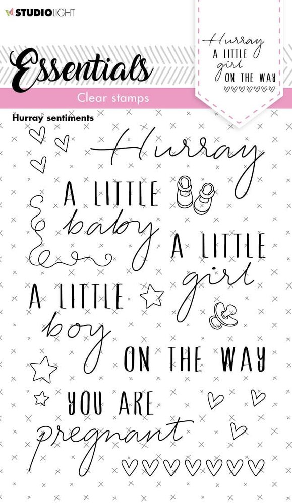 Studio Light Hurray Sentiments Clear Stamps (SL-ES-STAMP172) (OUTLET)