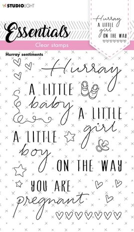 Studio Light Hurray Sentiments Clear Stamps (SL-ES-STAMP172) (OUTLET)