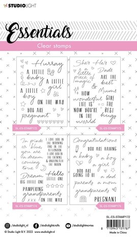 Studio Light Hurray Sentiments Clear Stamps (SL-ES-STAMP172) (OUTLET)
