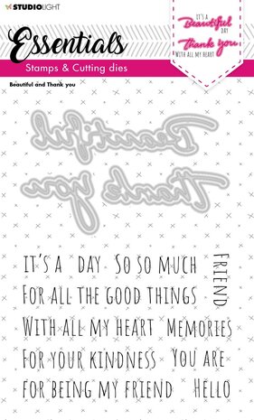 Studio Light Beautiful and Thank You Stamp & Die (SL-ES-SCD39) (OUTLET)