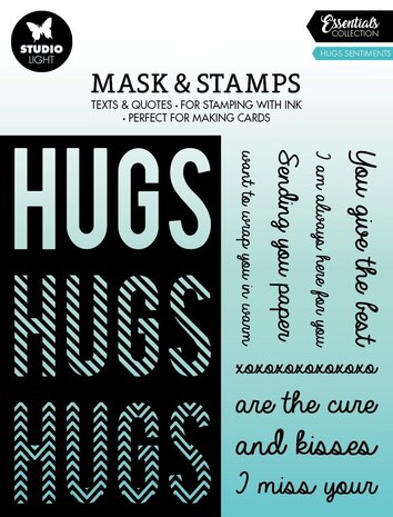 Studio Light Hugs Sentiments Essentials Mask & Stamp (SL-ES-MST04) (OUTLET)