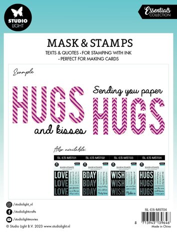 Studio Light Hugs Sentiments Essentials Mask & Stamp (SL-ES-MST04) (OUTLET)
